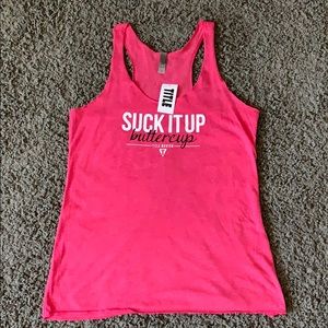 Brand New Pink Title Boxing racer back tank large